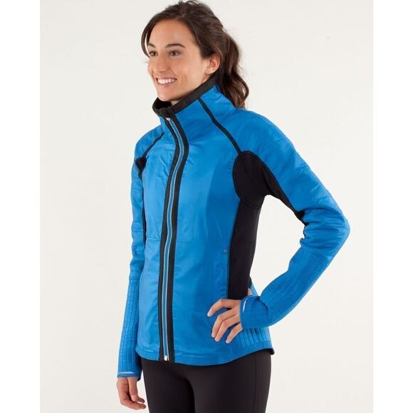 Lululemon Run Bundle Up Jacket Beaming Blue/Black - Size: 4 - Picture 1 of 12